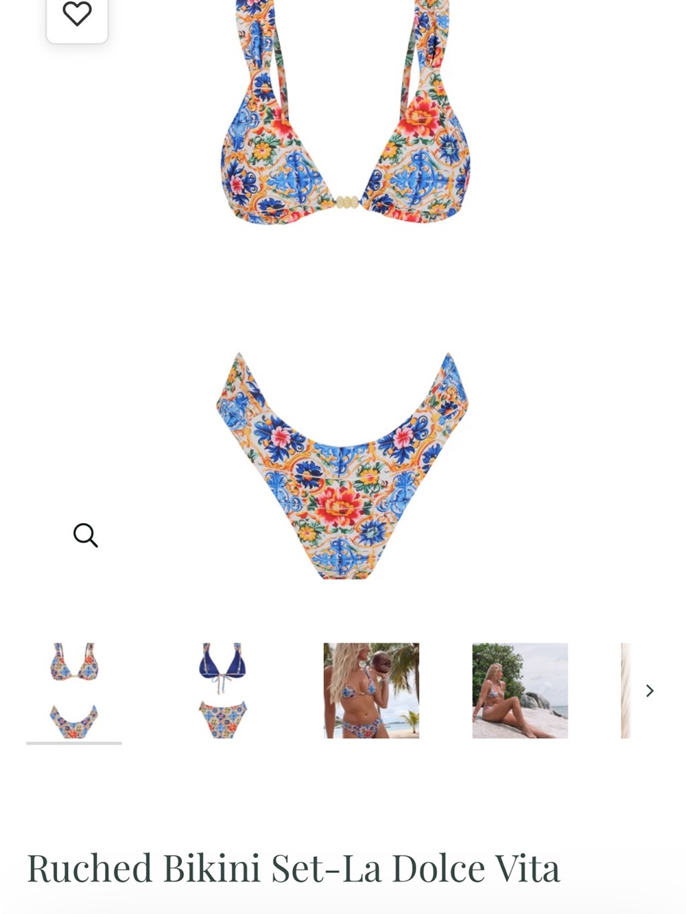 Dolce Vita Floral Ruched Bikini Set - Multicolor
